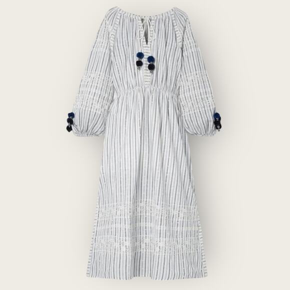 LoveShackFancy Isla Maxi Dress | XS | Blue Ivory Boho Coastal Grannycore Natural - Picture 9 of 9